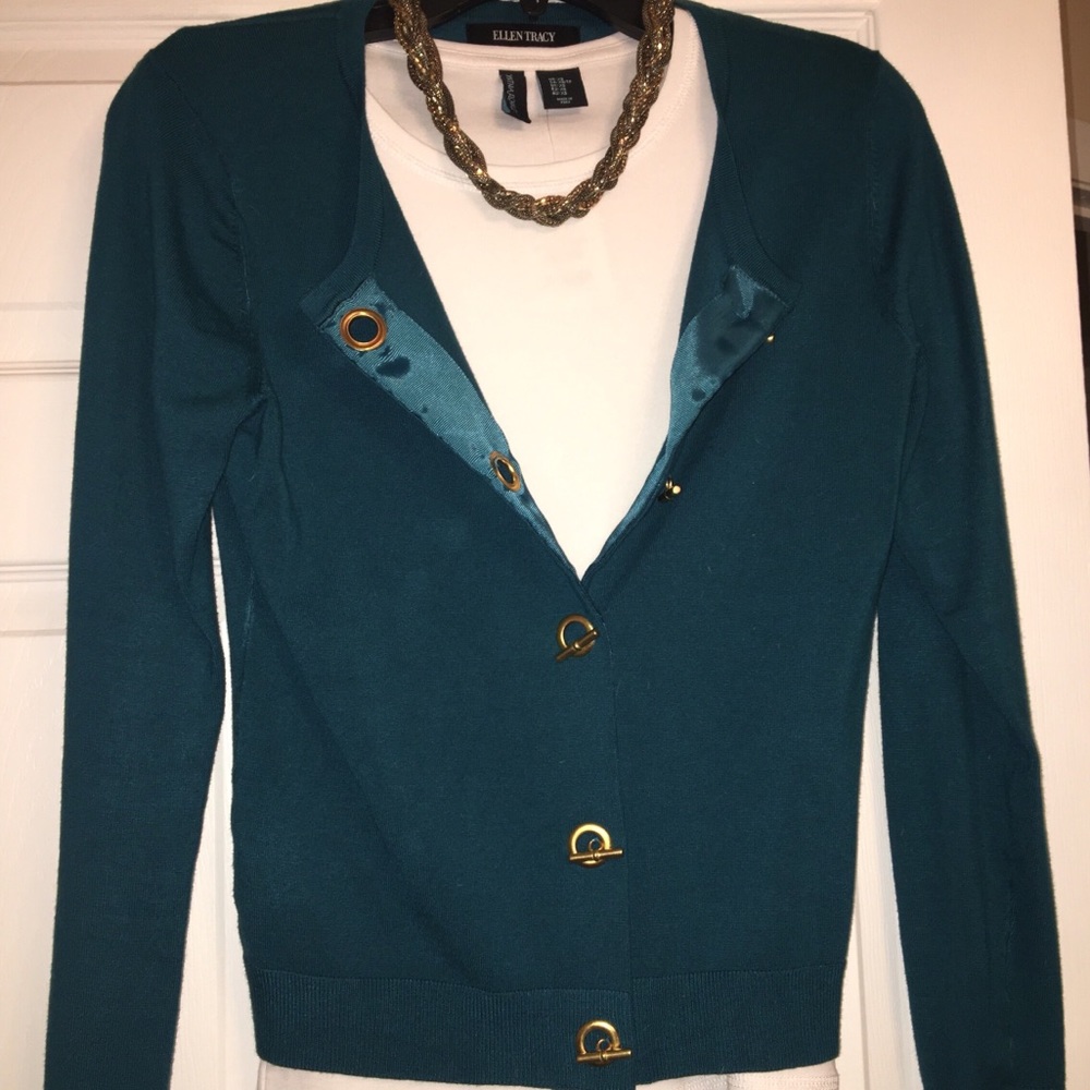 COPY - Teal and Gold Toggle Cardigan